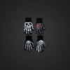 Black skuller-patterned cycling warm gloves for both men and women, anti-slip and breathable details Picture